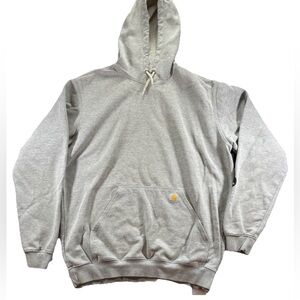 Carhartt Loose Fit Hoodie Men's XLT Gray Pocket Spell Out Workwear Utility